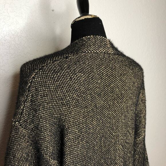 Anthropologie Sleeping on Snow black metallic open front cardigan size One Size - Picture 13 of 16